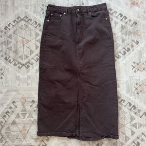 GAP Chocolate Brown Denim Maxi Skirt size 12T